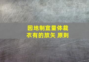 因地制宜量体裁衣有的放矢 原则